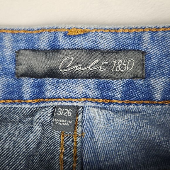 Cali 1850 Jeans Womens Size 3/26 High Rise Dark Two Toned Blue Denim Pants - Picture 4 of 9